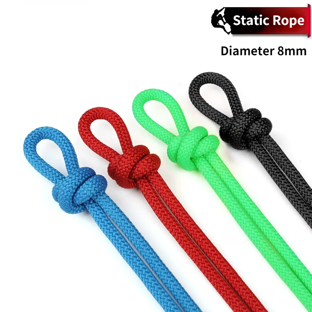 Paracord Professional Rock Climbing Rope Outdoor Handing Corda 8mm Diameter High Strength Statics Safety Rep Fire Rescue Parachute