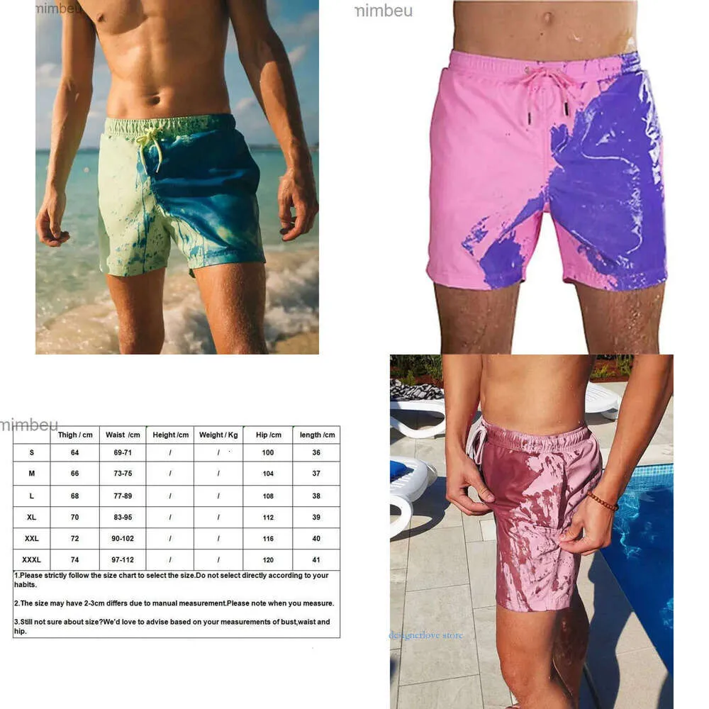 Men Shorts Color Changing Swimming Boys Bathing swimwear Discoloration Board Summer Beach Trunks Basketball Short Pant trouser