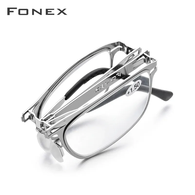 Frame fonex hoogwaardige vouwglazen mannen vrouwen opvouwbare presbyopia lezer hyperopia diopter bril zonder schroefloze lh012