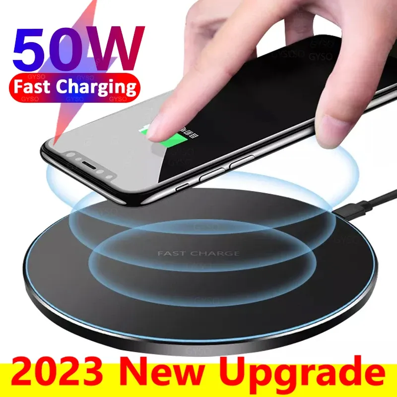 Chargers 50W Wireless Chargers Phone Charger Fast Charging For iPhone 14 Pro Max 12 13 mini 8 Xiaomi Samsung Huawei Wireless Charging Pad