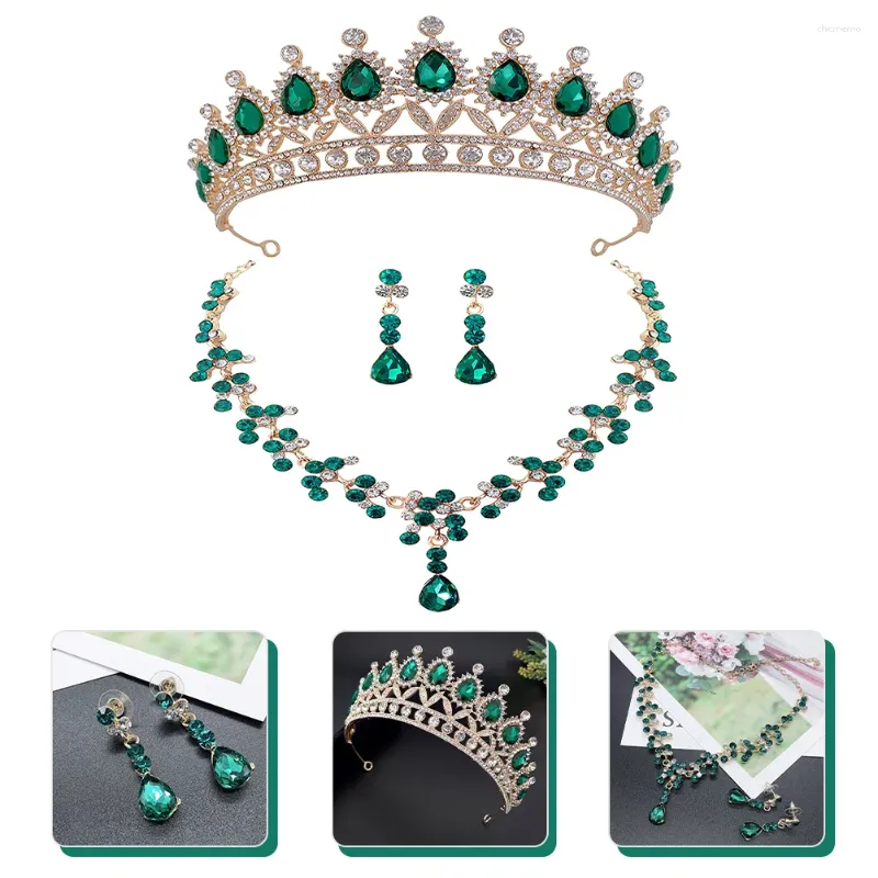 Halskette Ohrringe Set Crown Hochzeit Der Tiara -Schmuck für Brautkleid Brautkronen Diadas Frauen