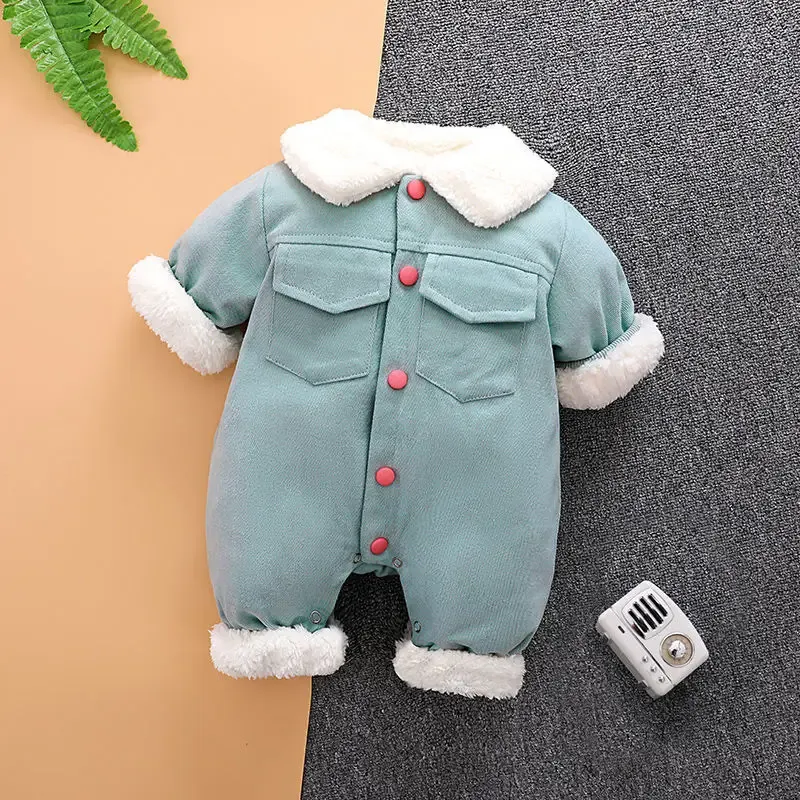 One-Pieces Winter Pasgeboren babyjongens romper baby fleece warme jumpsuit babymeisjes kleding peuter kleding over het algemeen tz408