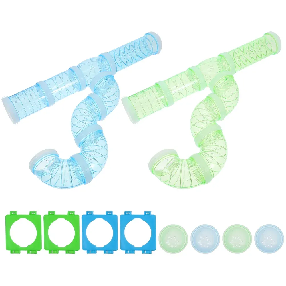 Tunnels Hamster Tunnel Tube Cage Pet Diy Pipe Tunnels Maze Hideout Rat Tubes Set Transparent Excercise House Hideaway Track Toy