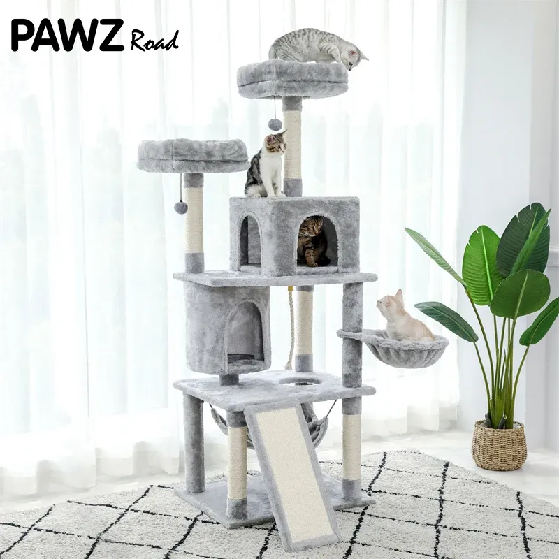 スクラッチャーペット猫の木のハウスコンドミニアムパーチエンターテイメント遊び場子猫のための安定した家具大きな猫のためのマルチレベルタワー