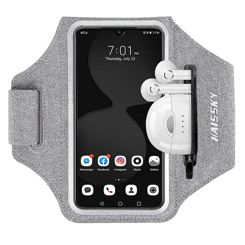 Pads Haissky Nonshlip Running Sport Armbands Bag Universal On Hand Belt Arm Band Gym Fiess Telefon Torebka do iPhone'a Samsung Xiaomi