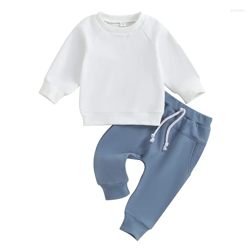 Set di abbigliamento per bambini outfit per la felpa a colore solido oversize con pantaloni da jogger autunno pantaloni per pantaloni invernali