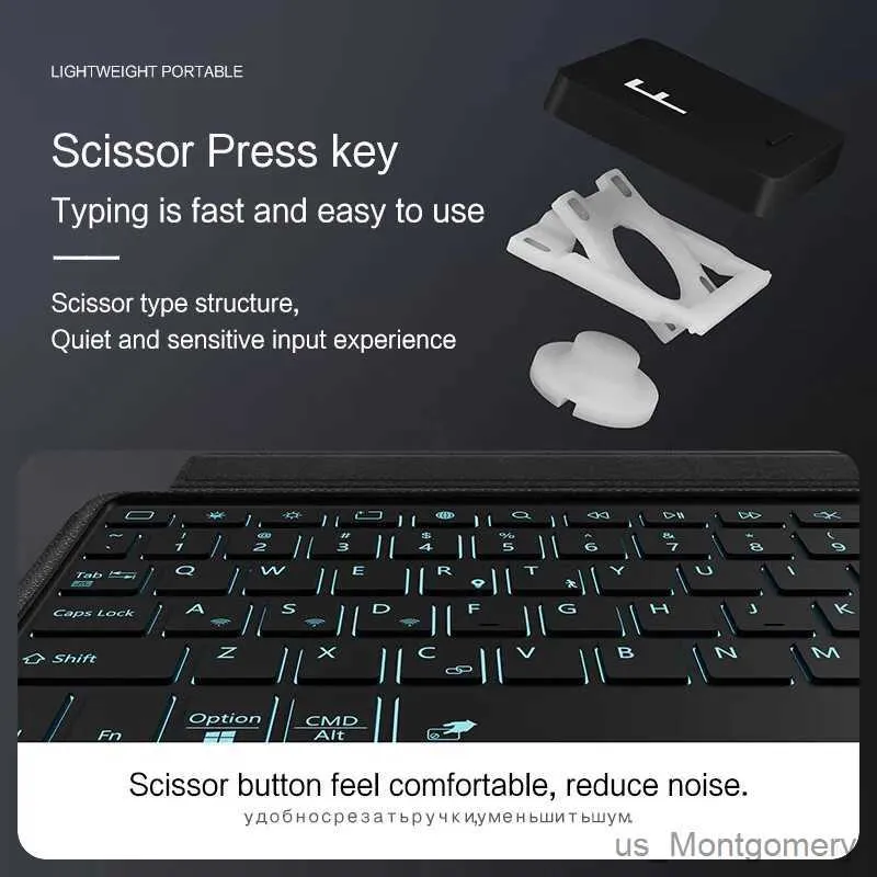 Tablett PC -fodral Väskor Magnet Tangentbord Fall för Mi Pad 5 Mi Pad 5 Cover 11 Inch Tablet TecLado Bakgrundsbelyst TouchPad Magnet Tangentboard Mouse