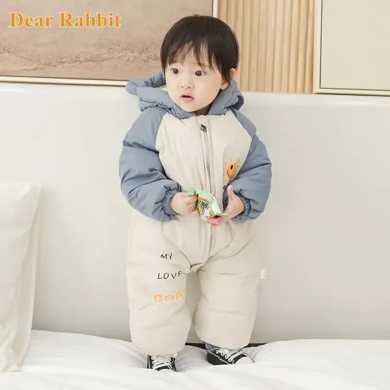 Coats 2022 Baby clothes Winter Snowsuit Plus Velvet Thick Boy Jumpsuit 02 Yrs Newborn Romper Baby Girl Overalls for kids Toddler Coat
