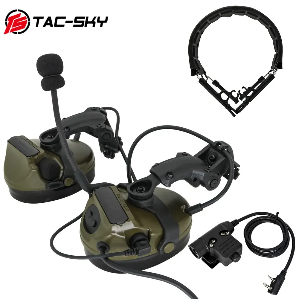 Écouteurs tacsky adaptateur de rail de casque d'arc nouvel arc Comtac III casque tactique avec adaptateur PTT U94 PTT Tactical Headset Remplotage Bandon