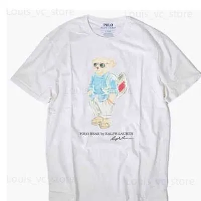 Męskie koszulki Nowe lotki okulary przeciwsłoneczne plecak niedźwiedź T-shirt cienki t oddychający koszulka swoboda pary T-shirt mężczyzn t-shirt T240423