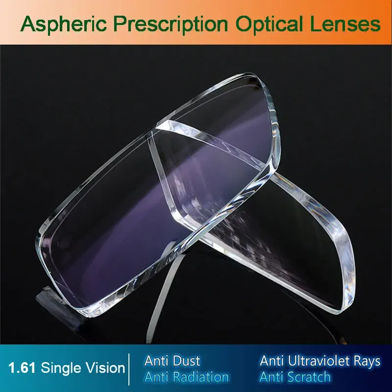Lenti 1.61 Single visione asferica occhiali ottici Lenti lenti prescrizione Spettacoli AR rivestimento AR e resistente agli antiscratch
