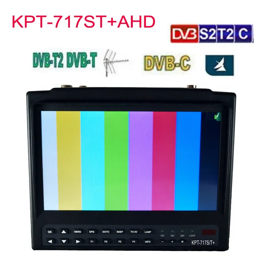 Finder KPT717ST+AHD DVBS2 DVBT/T2 DVBC Combo test cctv camera DVBT/T2 DVBC Combo satellite Finder meter than satlink st5150