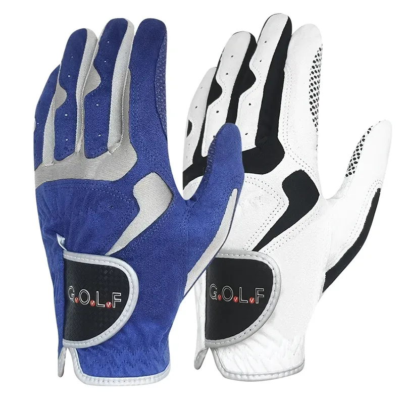 Rękawiczki Gvovf 1PC Golf Gloves Men Profesjonalne oddychanie niebieski biały miękki materiał lewy sport