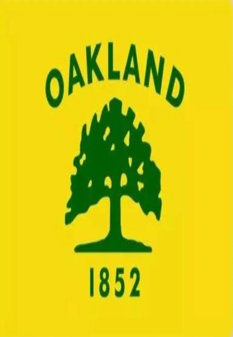 USA California Oakland City Flag 3 stopy x 5 stóp Poliester Banner Flying 150 90cm Flaga niestandardowa Outdoor6949425