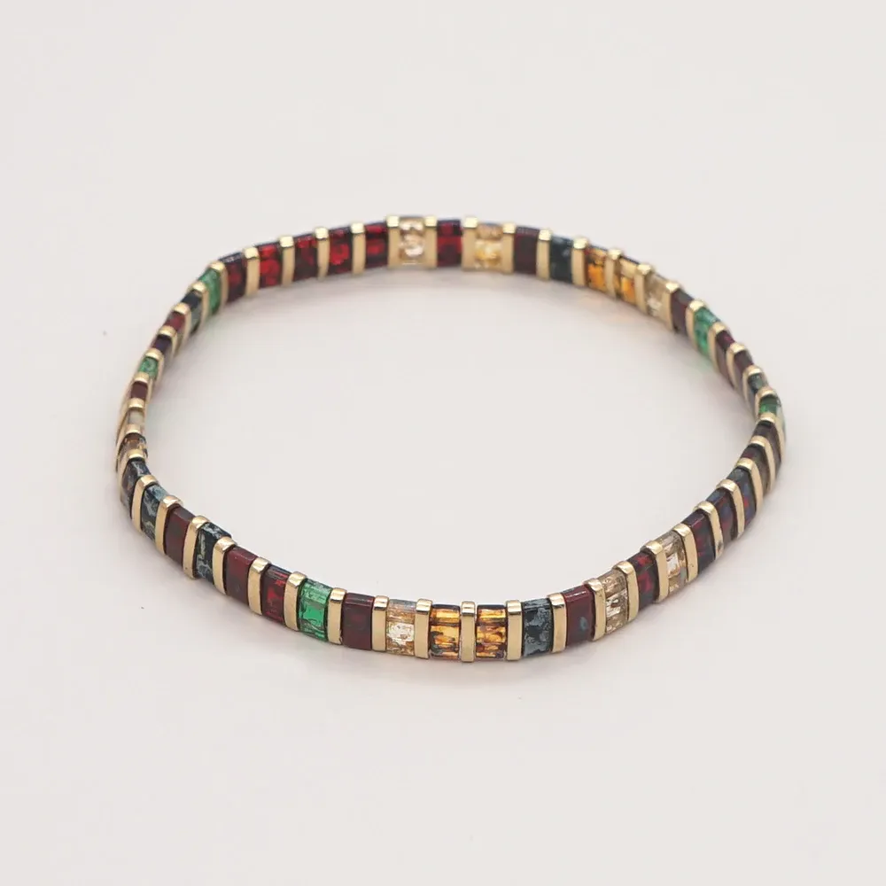 Strands Go2BoHo Multicolor Miyuki Bracelet Fashion Jewelry Gold Quarter & Colorful Half Tila Beads Blend Handmade Bracelets for Women