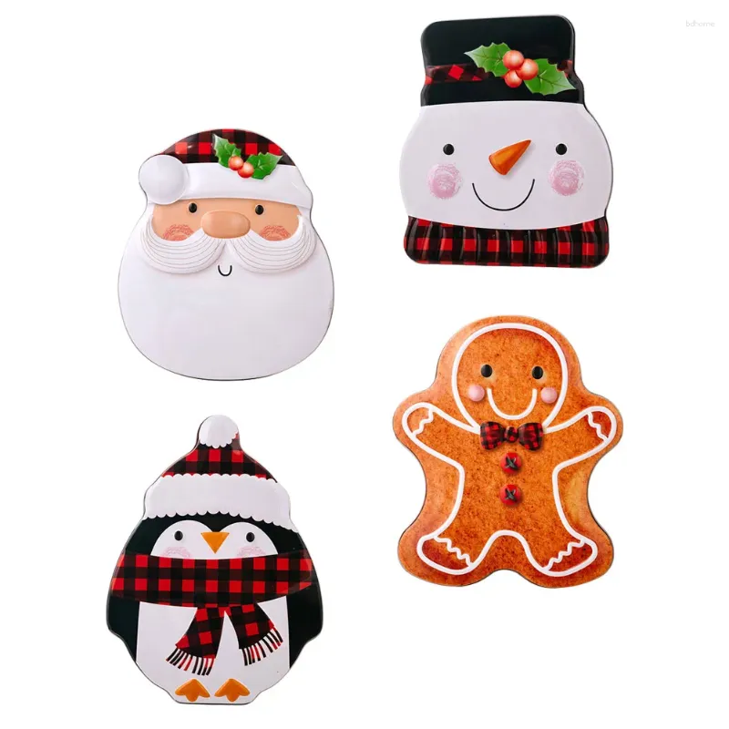 Storage Bottles 4 Pcs Christmas Tin Box Candy Jar Decor Sweet Container Containers Cookie Lid Supplies