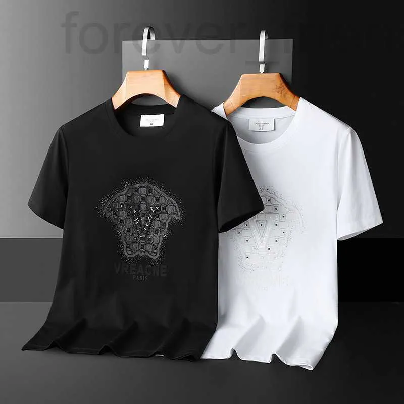Herr t-shirts designer skog jägare sommaren ny rund hals kortärmad t-shirt het diamant konkav metall präglad 6888/p75 w3ml