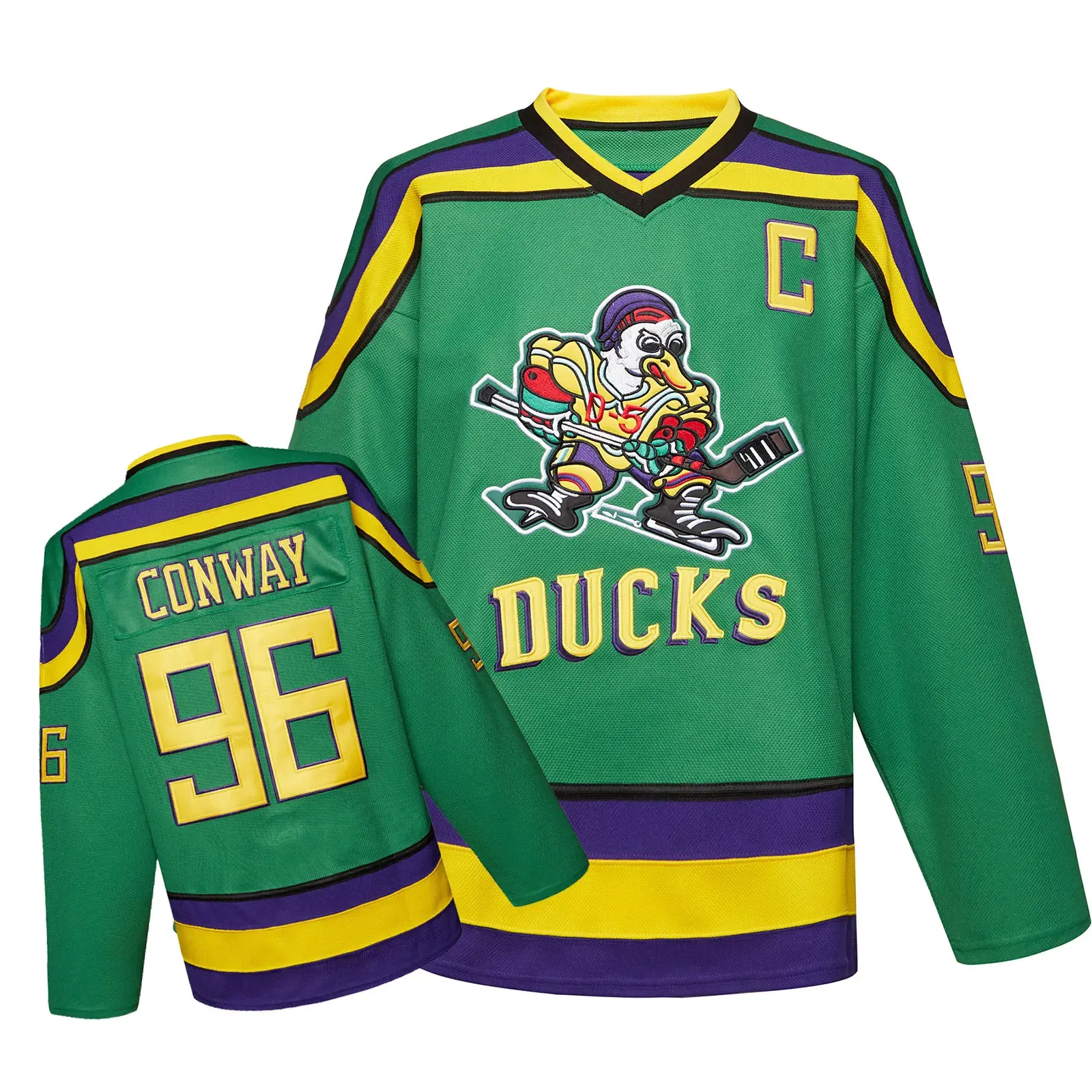 Hockey Han Duck ricami Hockey Jersey Street Shirt #96 Conway #99 Banks