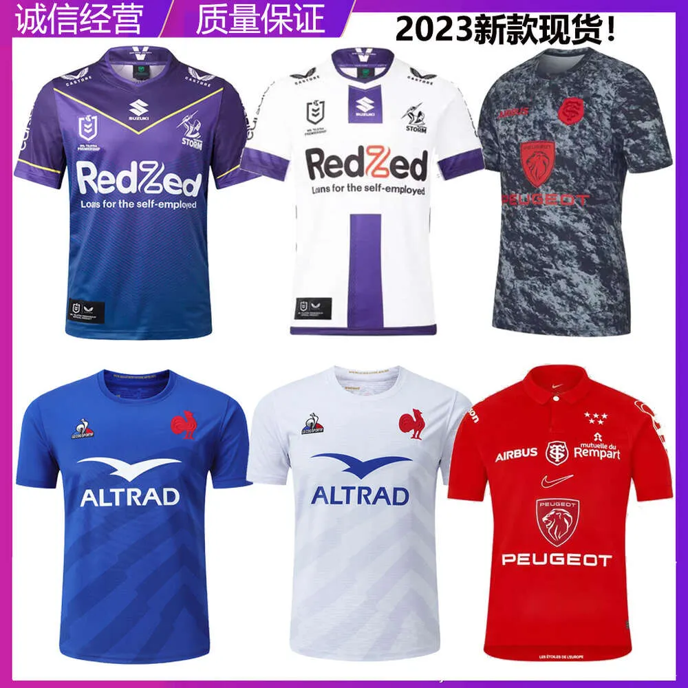 Men Jersey French Rooster 호스트 NRL Melbourne Toulouse Short Sleeve Top Training Children S Set Olive