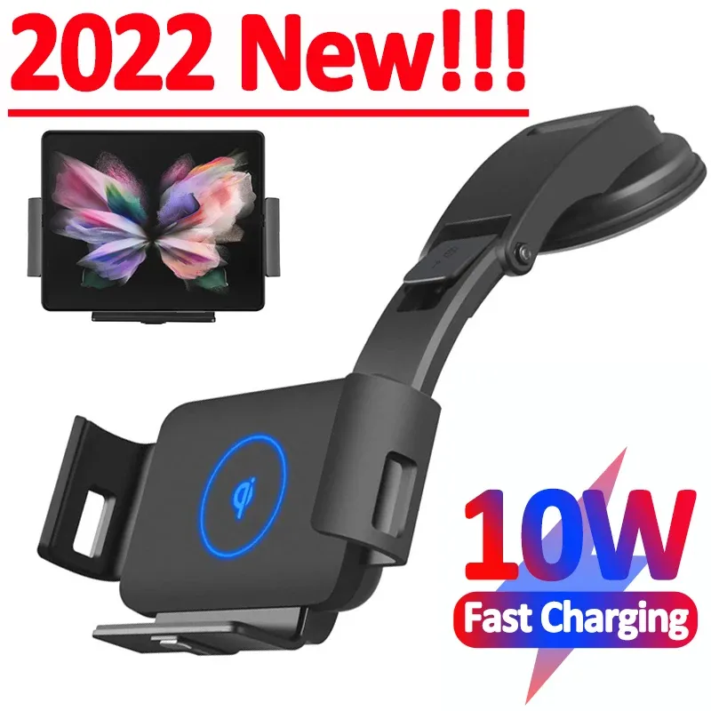 Chargers 10W Car Caricatore wireless Schermata Fast Smartphone Air Stupt Funte per Samsung Galaxy Z Fold 5 4 3 iPhone 13 12 Pro Max