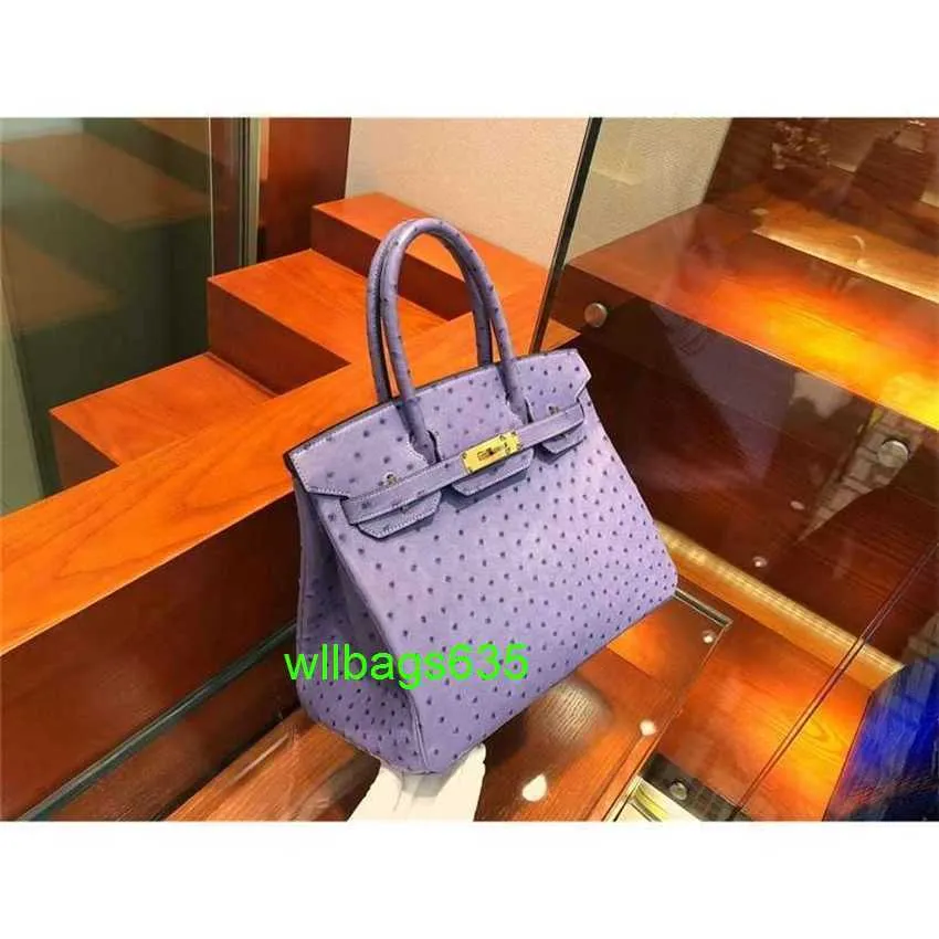 Genuine Ostrich Leather Bk Bags 7a Quality Handsewn Bags Pushing Womens Fashion Can Be have logo HBVHQX