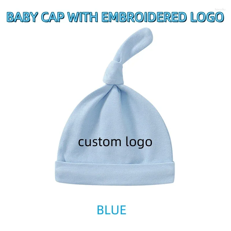 Berets Baby Fetal Cotton Coton Broidered Name Accessoires Girls Boys Turban Chapeaux pour 0 à 6 Moth