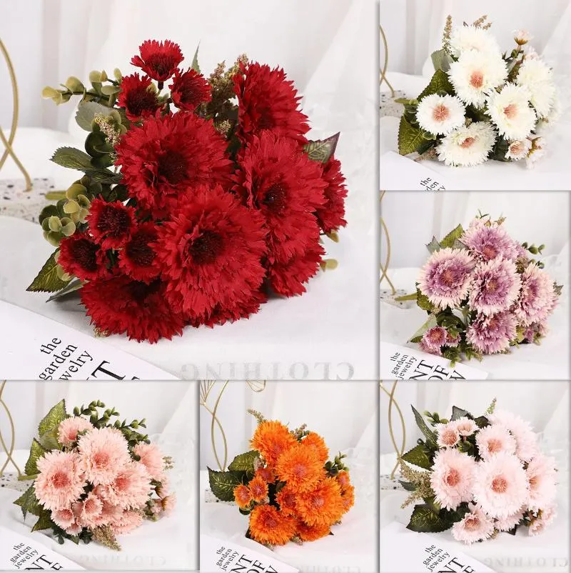 Fleurs décoratives faux tournesol gerbera décoration de mariage artificiel de simulation de fleur de simulation à la maison accessoires