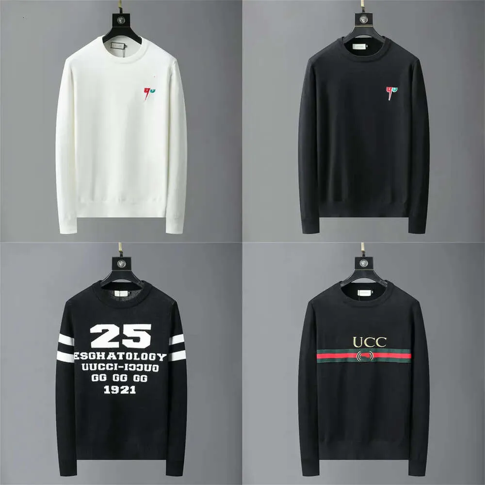 Sweater Men's Black White Brand Pullover Casual Classic Alphabet Cartoon Mönster Olika stilar Designer Högkvalitativ komfort Anti Pall 3XL 2XL