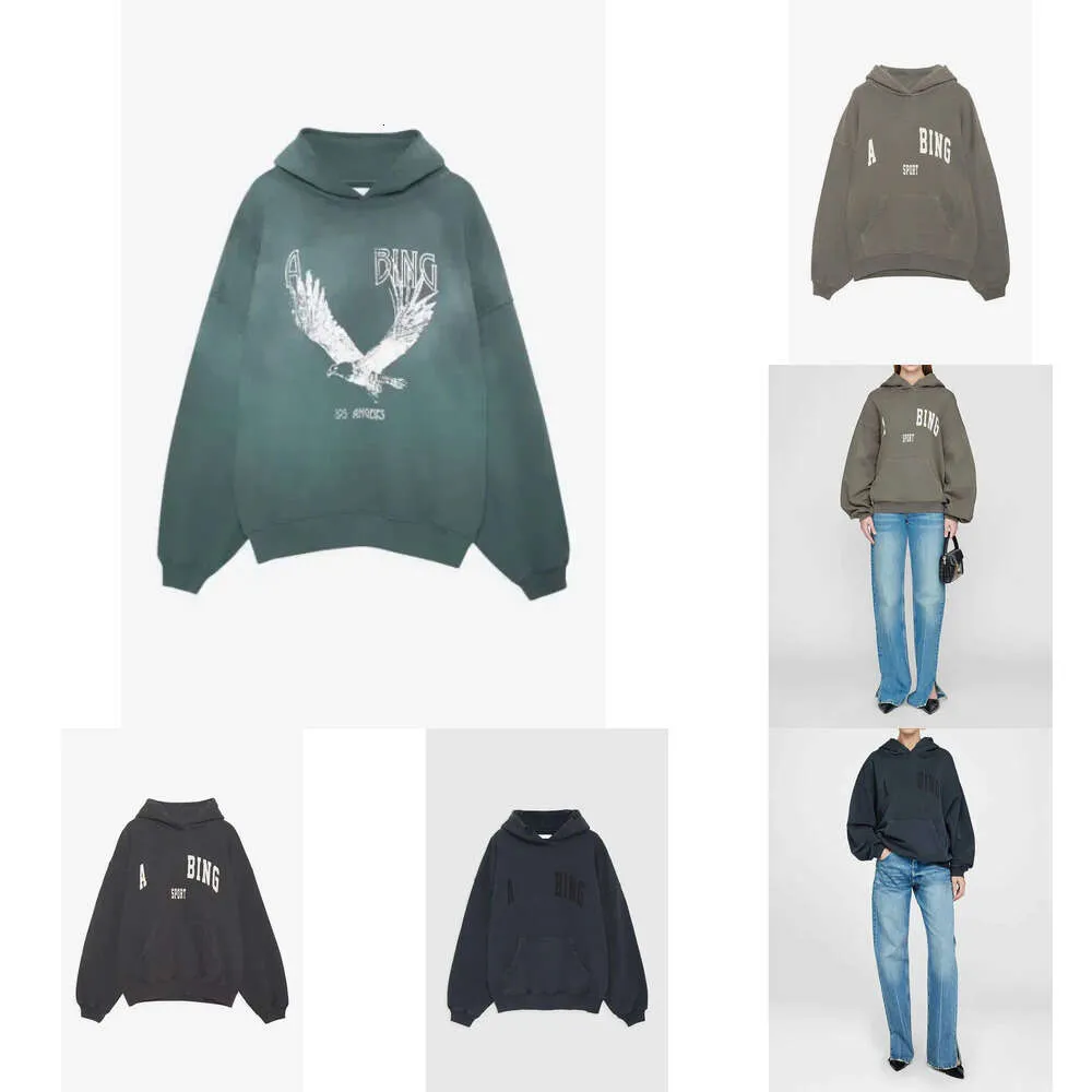 Anine binge ontwerper sweatshirt pullover casual mode brief vintage print ronde nek katoen trend los s-l outdoor kleding 377