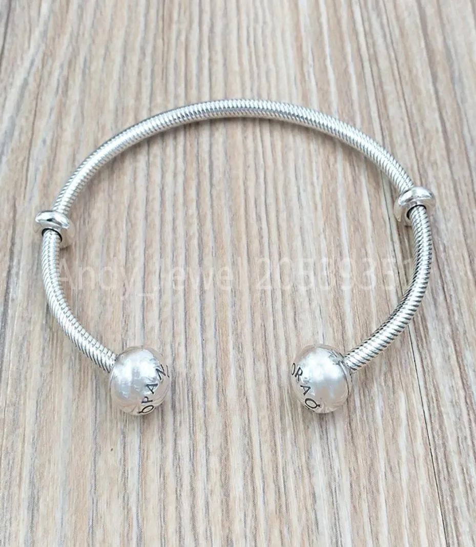 Moments Style de chaîne Open Bangle Authentic 925 STERLING Silver Pandona Fits European Pandona Jewelry Charms Beads Andy Jewel 5982918157819