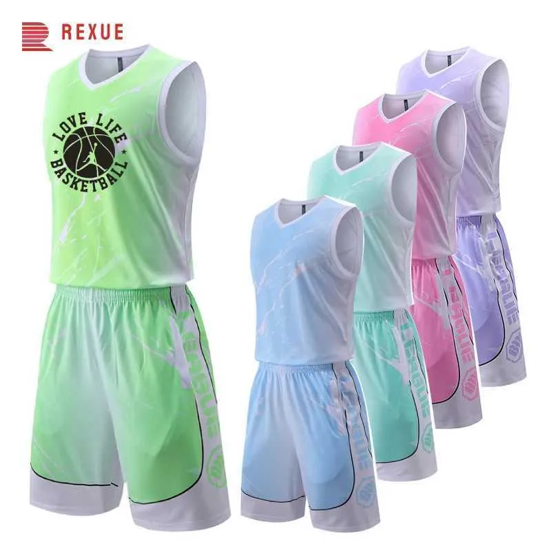 Fans zijn tops TEES NIEUW Aangepaste Basketball Jersey Kit Gedrukt Teamnaam Number Personalised Sportsuniform voor mannen Women Jeugd Sportkleding Big Size Y240423