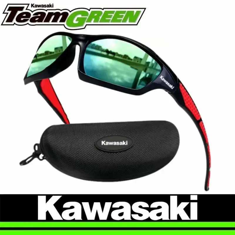 Sunglasses New Kawasaki Polarized Sunglasses Kawasaki Motorcycle Glasses for Men and Women Outdoor Sports Driving UV400 Riding Glasses