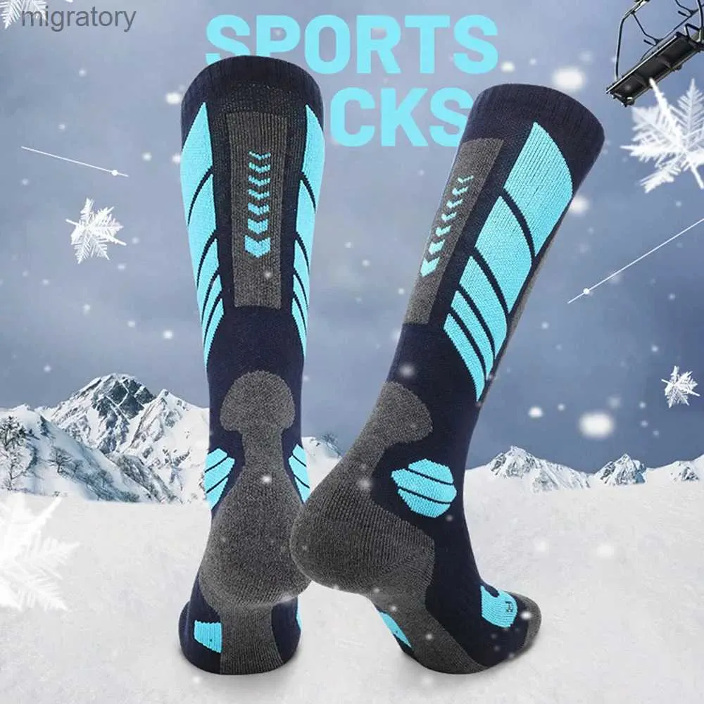 Men's Socks Winter mens and womens tubular ski socks comfortable hiking socks warm socks climbing socks dry yq240423