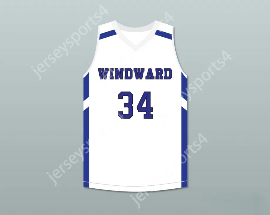 Custom Qualquer nome Mens Juventude/Crianças Shareef O'Neal 34 Windward School Wildcats Wildcats Basketball Jersey 2 Top Stitched S-6xl