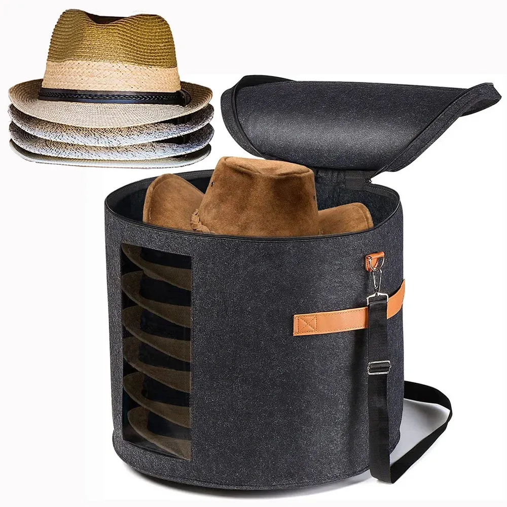 Bacs Grand chapeau Boîte de rangement portable Organisateur Bodet Bode de voyage pliable Sac de voyage à fermeture éclair à fermeture éclair éclair