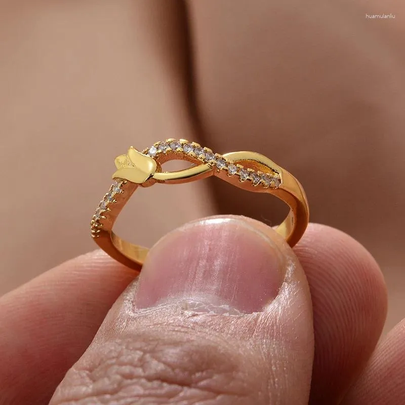 Cluster anneaux dubai Inde pour les femmes Womans Gold Color Man Ring Copper Rose plaqué Mariage du doigt