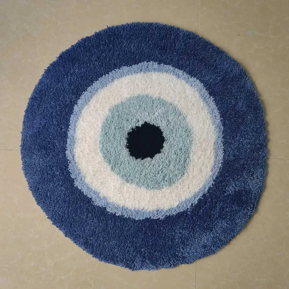 Tappeto tappeto Evil Evil Eye Circle Tappeto morbido peluche per moquette da letto tappeto soggiorno Halloween decorazioni tappetini da bagno anti-slip tappetino t240422