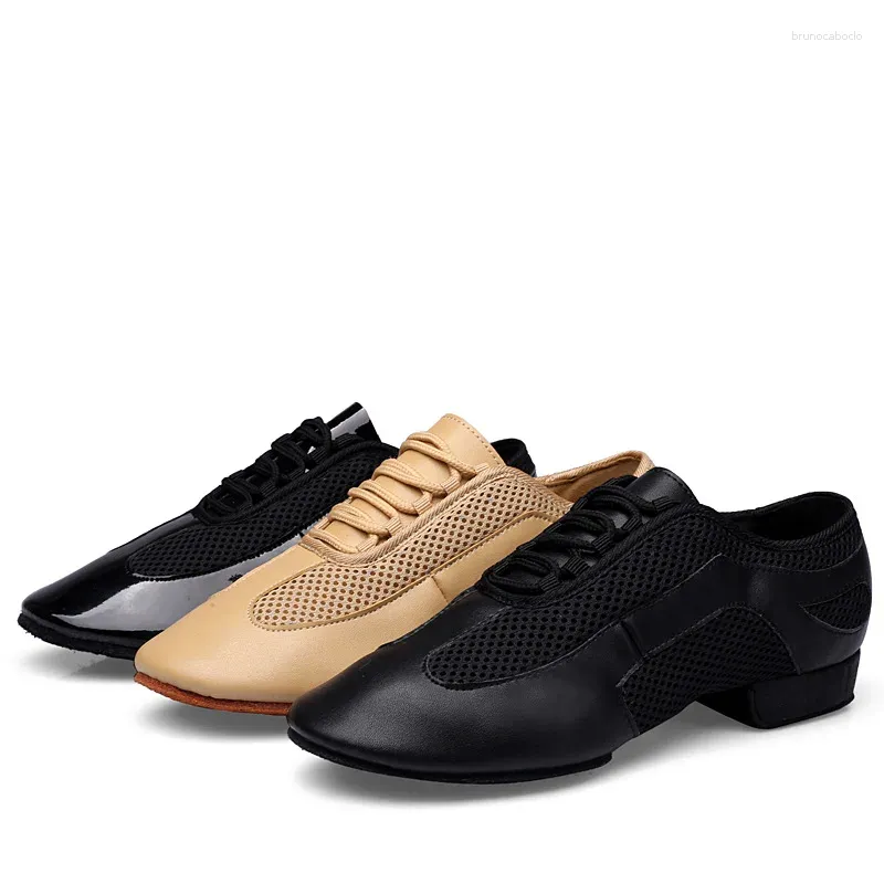 Chaussures de danse extérieure intérieure porte en cuir latin pour femmes hommes 3,5 cm 5cm talon tan tan noir rue balle 46