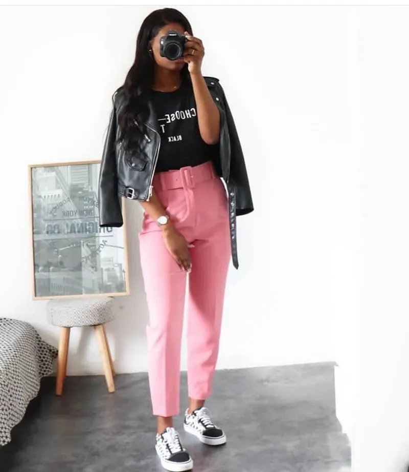 Business Casual Pants Women High Waist Slim Fit Work Pants