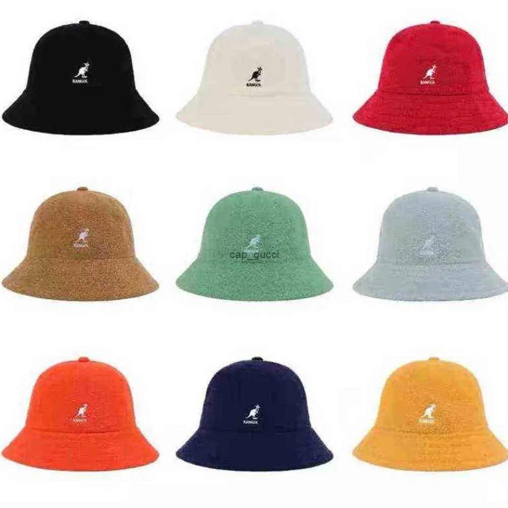 Capes à billes 2024 Kangourou Kangol Fisherman Chapeau Sun Chatle Salle Sunding Broderie Matière 3 tailles 13 Couleurs Japonais Ins Super Fire Hat AA 220312 2024