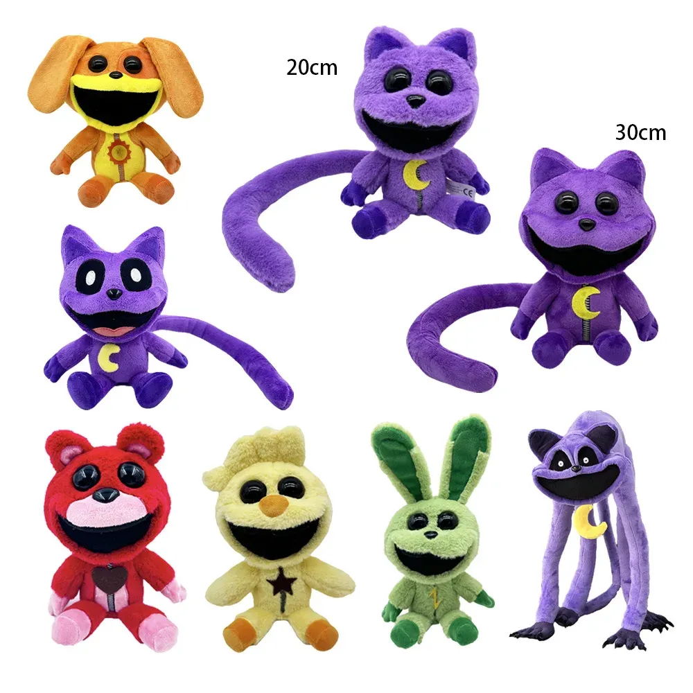 Giocattoli Critters sorridenti giocattoli peluche carini morbide peluche di divano di coniglio gatto decorate bambole per il regalo di compleanno per bambini regalo di Natale