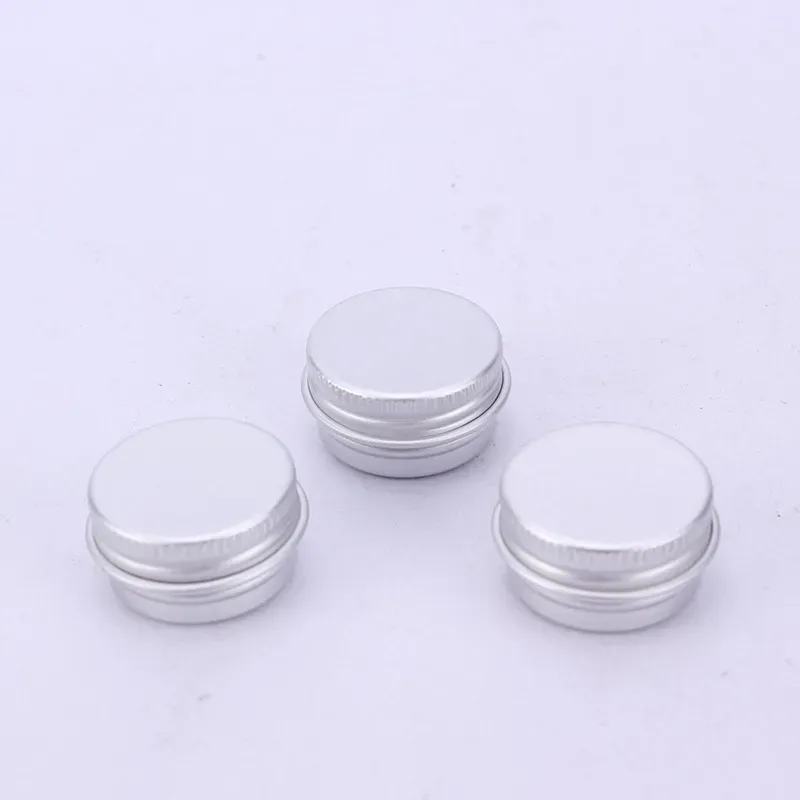 60ml Empty Aluminum Jars Containers 60g Cosmetic DAB Tool Storage Wax Screw Lid Round Metal Tin Box Cans 60 ml For Dry Herb Gloss Balm Makeup Lip Essense Cosmetics Cases