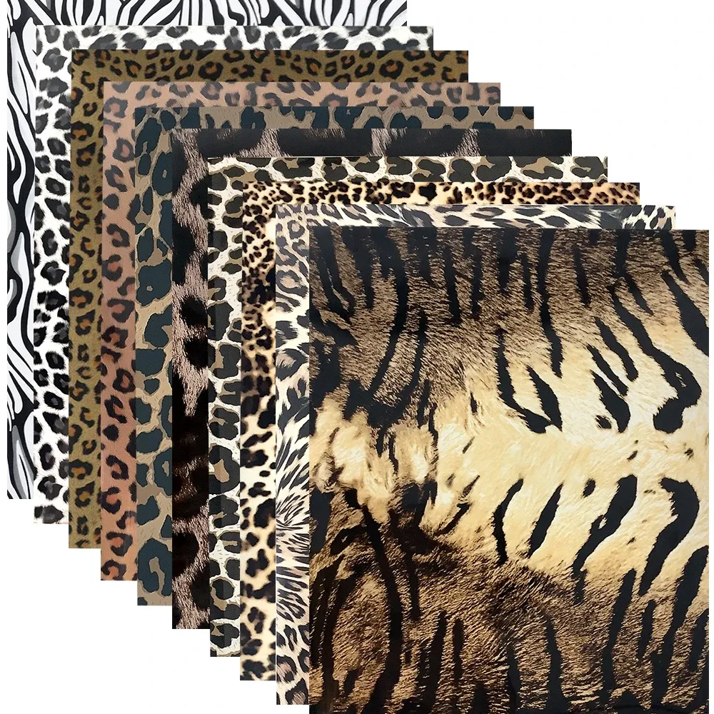 Films 10pcs trasferimento di calore in vinile pellicola leopardo ghepardo bundle ironon in vinile fai -da -da -da -te stampa tpu fogli in vinile per magliette htv