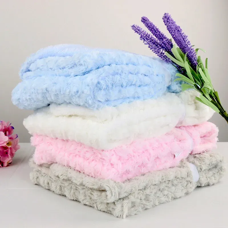 MOTOHOOD Rose Velvet Baby Blanket Baby Swaddle Wrap Swaddling Winter Warm Brand Bedding Soft Infant Crochet Blanket 76102cm (14)