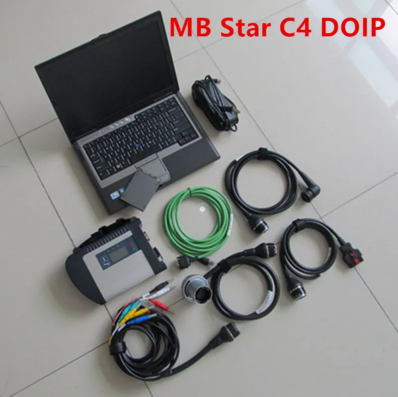 Herramienta de diagnóstico automático MB Star C4 Doip SD Connect Wifi V2023.09 y D630 4G Soporte para laptop 12V+24V