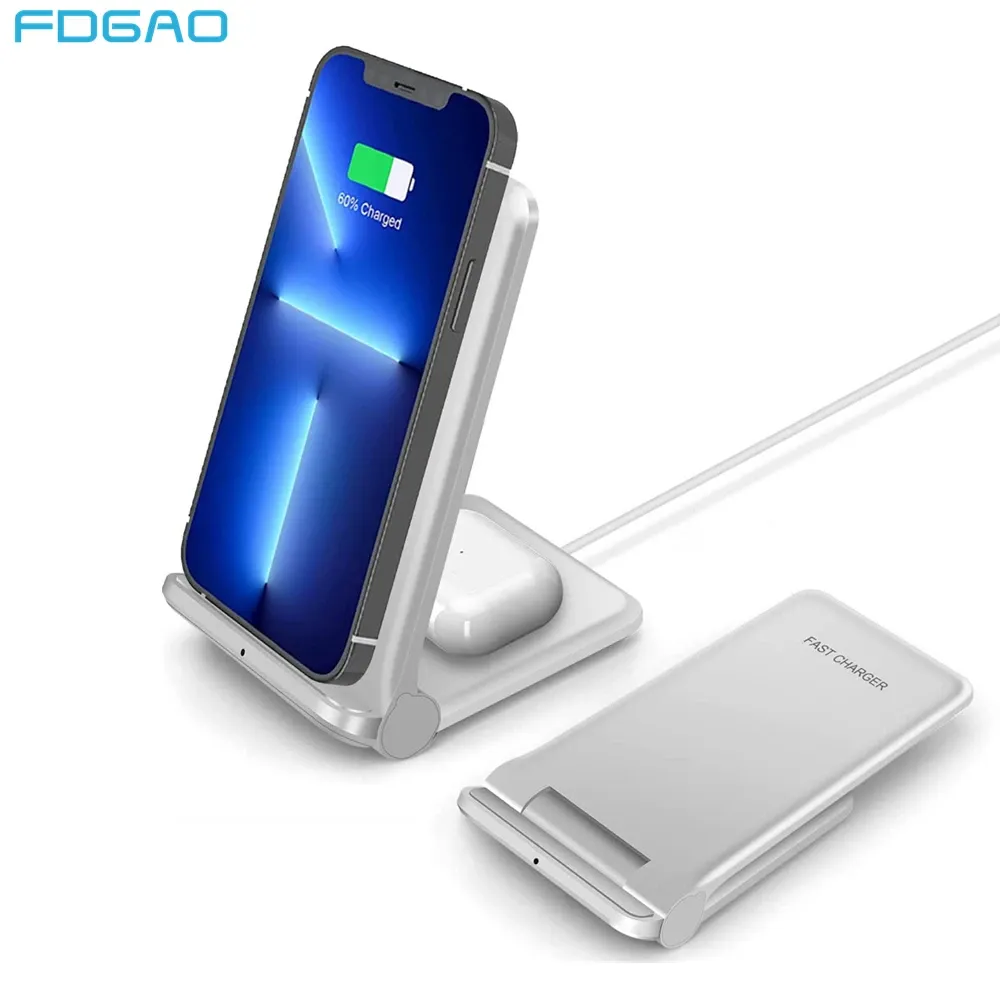 Chargers 20W Wireless Charger Foldable 2 in 1 Charging Station for iPhone 14 13 12 11 XS XR X 8 Airpods Pro 3 Fast Dual induction Charge