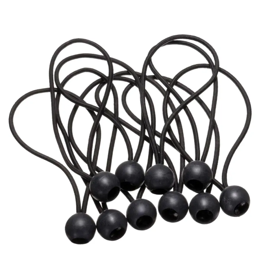 10pcs Tente à tente dure Cordons de boule à balle noire Brochet Ligne de boucle élastique Tarpauline Terbe du support de canopée 9494893