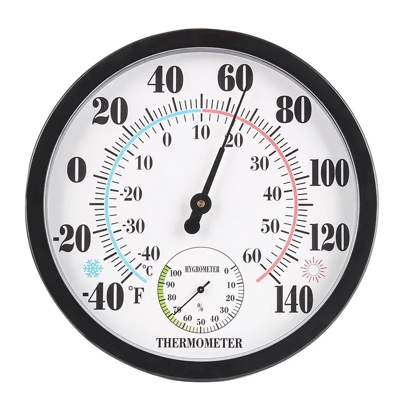 Indicatori calibri da 25 cm Wall igrometro igrometro appeso in acciaio inossidabile inossidabile sauna esterna a temperatura ambiente tester monitor