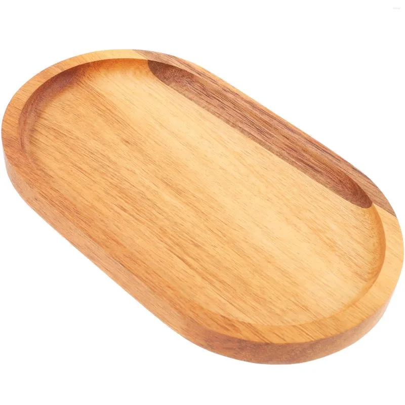 Assiettes plateaux ovales plateaux en bois en bois servant petit bourse décorative Fruit de forme simple