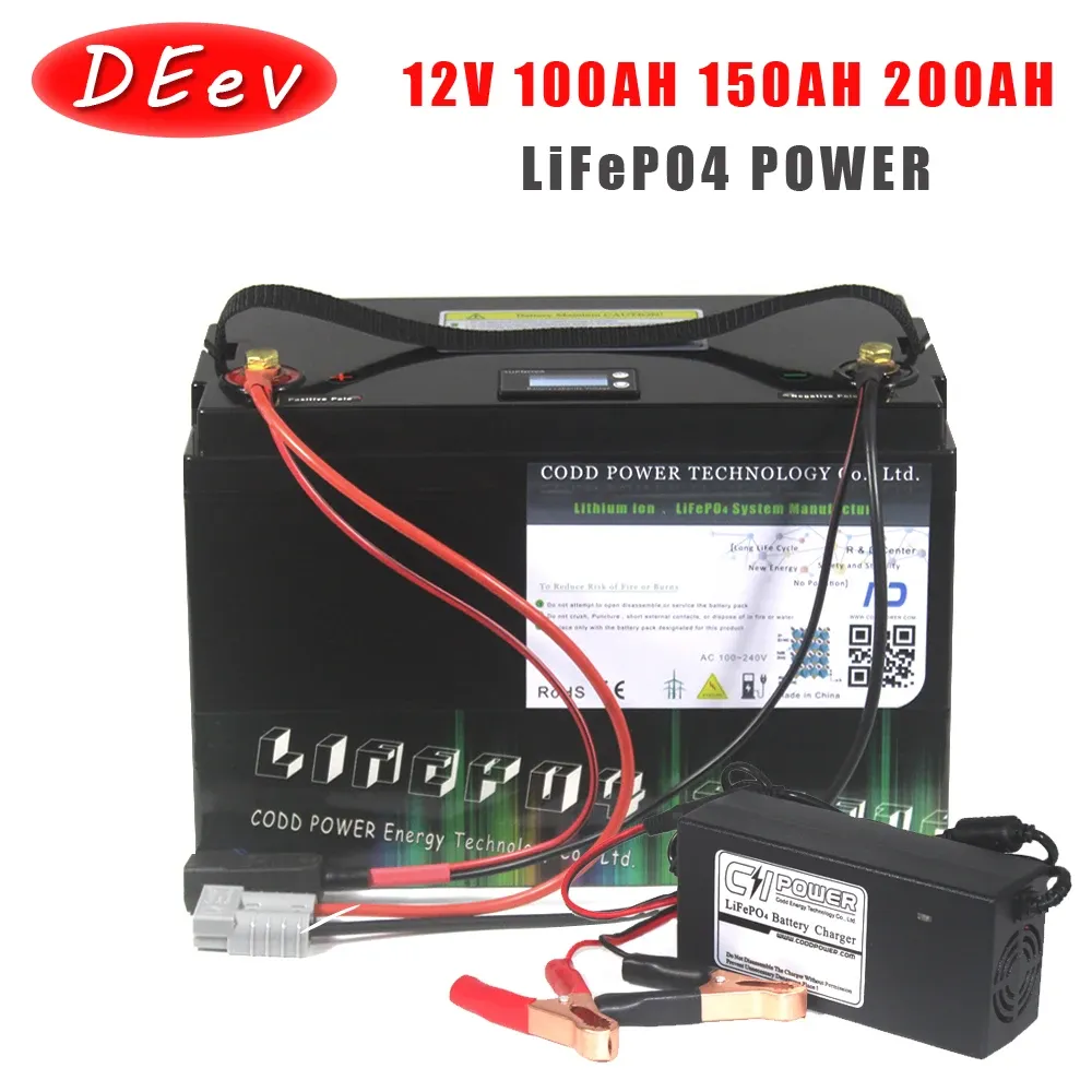 Boxen 12V 100AH 150AH 200AH LIFEPO4 IP68 WASGAFFORTE BATTERACH 12,8 V RV Storage Solar Yacht Boat Motor 12V LifePo4